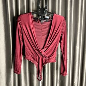 Elegant Burgundy Bodysuit